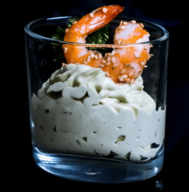 Verrine mousse avocat-crevette